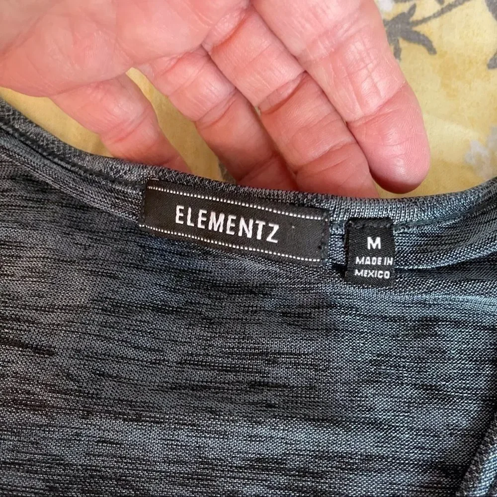 Elementz Blue Ruffle Front Top, Medium‎ - Picture 9 of 11